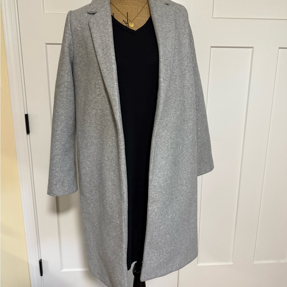 Zara Jackets & Blazers - Zara Light Gray Open-Front Longline Coat